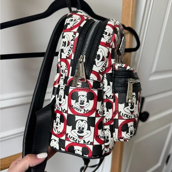 Loungefly Disney Parks Mickey Mouse Club Mini Backpack - Like New- Black & White - Picture 11 of 14